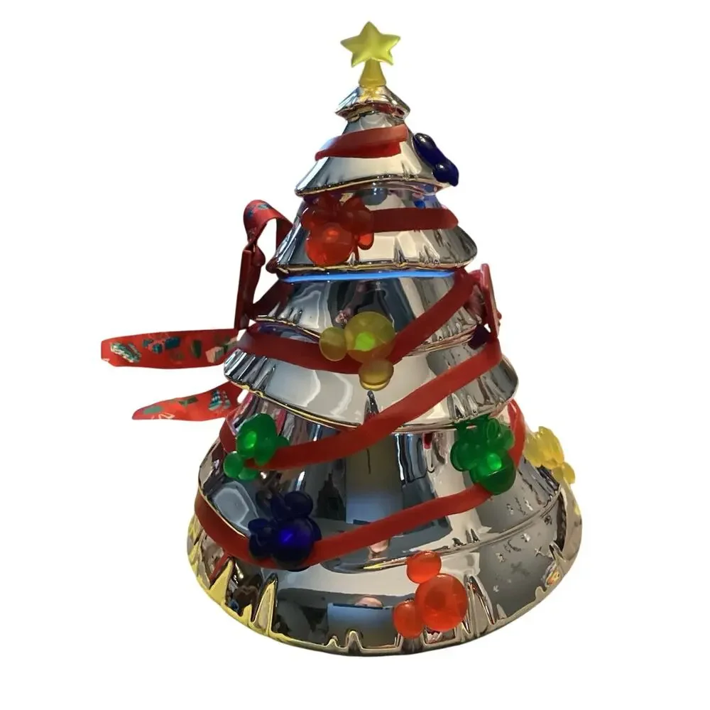 Disney Parks Metallic Silver Christmas Tree Light-Up Sipper Cup